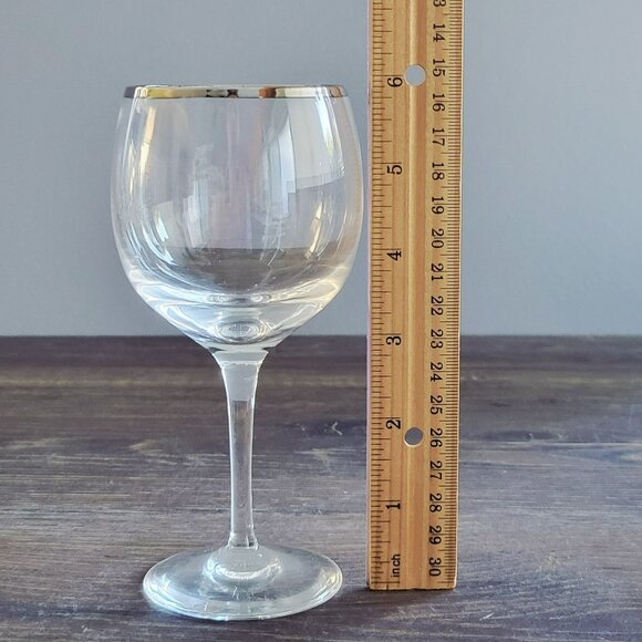 Vintage Lenox Weatherly Wine Glass Set of 2, Platinum Trim, c.1960-80s, Replacem - Picture 7 of 7